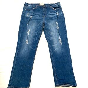 L&B Lucky & Blessed Womans Blue Distressed Jeans Size 22